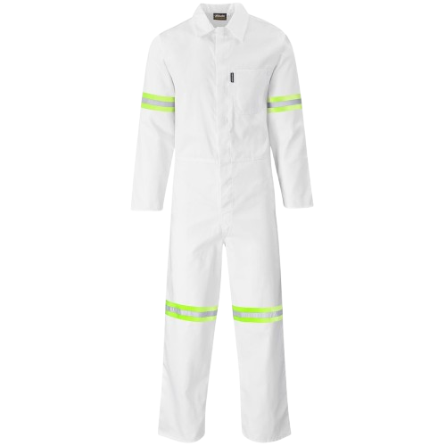 Safety Polycotton Boiler Suit - Reflective Arms & Legs [Yellow Tape]