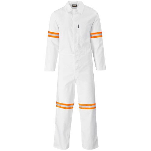 Safety Polycotton Boiler Suit - Reflective Arms & Legs [Orange Tape]
